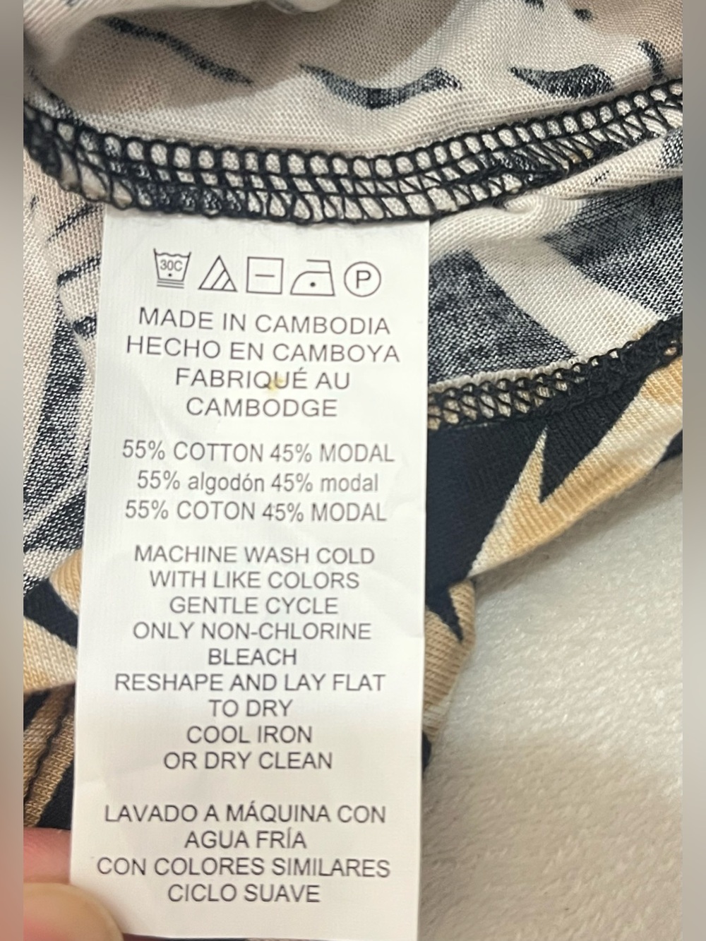 Michael Kors Women's Black and Tan Fall Palm-Leaf Print Bell-Sleeve Top Large - Picture 11 of 16